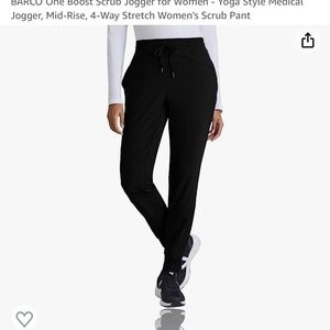 Barco black jogger style scrub pants. Women’s large tall.